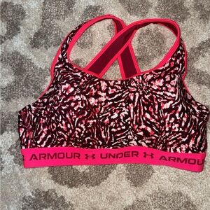 Under Armour Women's 1X Vibrant Pink and Black Sports Bra